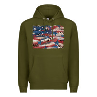 Army Green Leopard glitter American flag Premium Hoodie - FaDigitalArtStudio