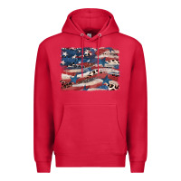 Cardinal Leopard glitter American flag Premium Hoodie - FaDigitalArtStudio