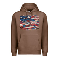 Chestnut Leopard glitter American flag Premium Hoodie - FaDigitalArtStudio