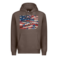Coffee Leopard glitter American flag Premium Hoodie - FaDigitalArtStudio