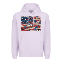 Lilac Leopard glitter American flag Premium Hoodie - FaDigitalArtStudio