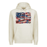 Oatmeal Heather Leopard glitter American flag Premium Hoodie - FaDigitalArtStudio