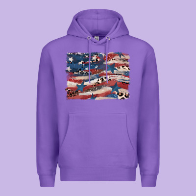 Leopard Glitter American Flag Premium Hoodie Designed By Fadigitalartstudio