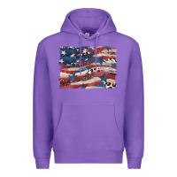 Purple Leopard glitter American flag Premium Hoodie - FaDigitalArtStudio