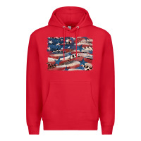 Red Leopard glitter American flag Premium Hoodie - FaDigitalArtStudio