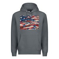Rock Leopard glitter American flag Premium Hoodie - FaDigitalArtStudio
