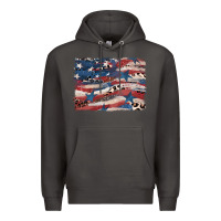 Smoke Leopard glitter American flag Premium Hoodie - FaDigitalArtStudio