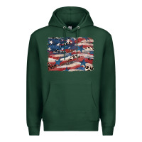 Sports Green Leopard glitter American flag Premium Hoodie - FaDigitalArtStudio