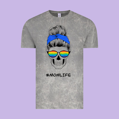 Blue Glitter Rainbow Mom Skull Vintage Tee Designed By Bettercallsaul