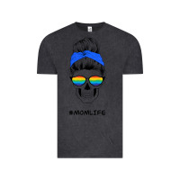 Vintage Black Blue Glitter Rainbow Mom Skull Vintage Tee - Bettercallsaul