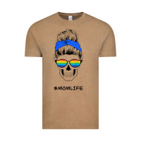 Vintage Coffee Blue Glitter Rainbow Mom Skull Vintage Tee - Bettercallsaul