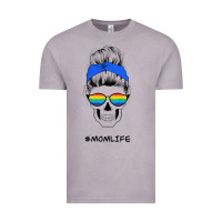Vintage Zinc Blue Glitter Rainbow Mom Skull Vintage Tee - Bettercallsaul