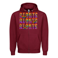 Burgundy rights rights rights pride Zipper Hoodie - FaDigitalArtStudio