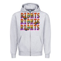 Heather Grey rights rights rights pride Zipper Hoodie - FaDigitalArtStudio
