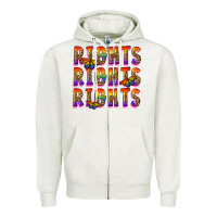 Oatmeal Heather rights rights rights pride Zipper Hoodie - FaDigitalArtStudio
