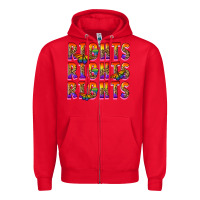 Red rights rights rights pride Zipper Hoodie - FaDigitalArtStudio