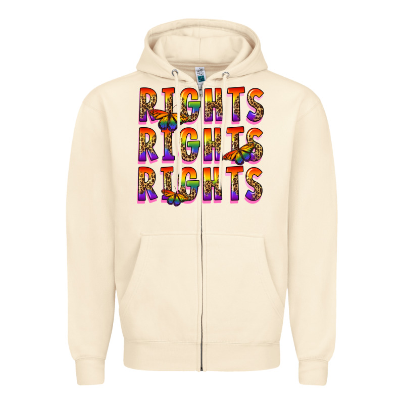 Rights Rights Rights Pride Zipper Hoodie by FaDigitalArtStudio | Teevron