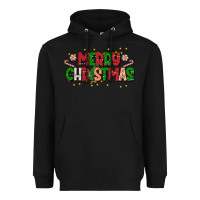 Black festive merry christmas greeting Heavyweight Hoodie - CowhideDigitalArt