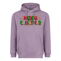 Lavender festive merry christmas greeting Heavyweight Hoodie - CowhideDigitalArt