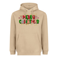 Mushroom festive merry christmas greeting Heavyweight Hoodie - CowhideDigitalArt