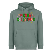Sage festive merry christmas greeting Heavyweight Hoodie - CowhideDigitalArt