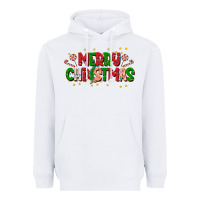 White festive merry christmas greeting Heavyweight Hoodie - CowhideDigitalArt