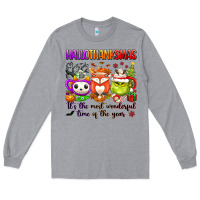 Heather Grey hallothanksmas its the most wonderful time of the Long Sleeve Tee - texasbilliewilder