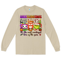 Mushroom hallothanksmas its the most wonderful time of the Long Sleeve Tee - texasbilliewilder