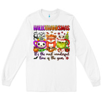 White hallothanksmas its the most wonderful time of the Long Sleeve Tee - texasbilliewilder