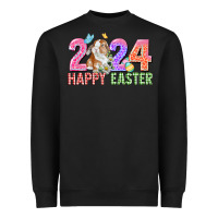 Black 2024 happy easter Heavyweight Sweatshirt - CowGirlArtShop