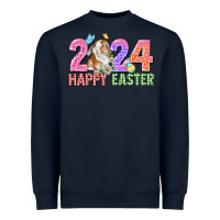 Navy 2024 happy easter Heavyweight Sweatshirt - CowGirlArtShop