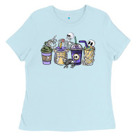 Baby Blue skeleton coffee cups Ladies Tee - NancyCooperArtShop