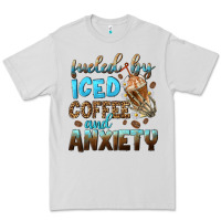 Dove Grey fueled by iced coffee and anxiety Premium Tee - NancyCooperArtShop