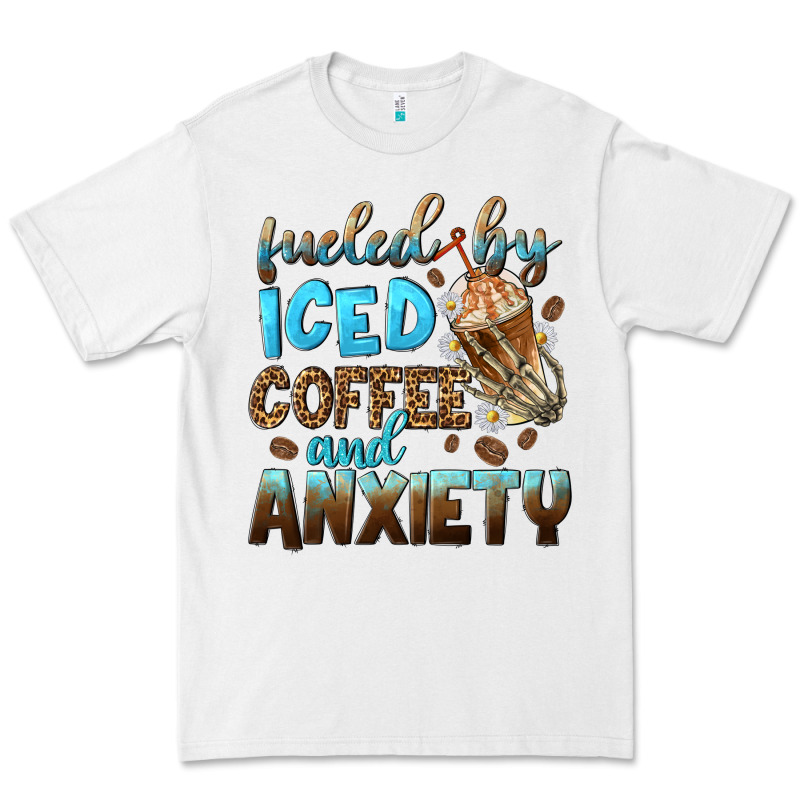 Fueled By Iced Coffee And Anxiety Premium Tee by NancyCooperArtShop | Teevron