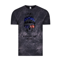 Cloud Black American Stars, American Flag Patterned Mom Skull Vintage Tee - Bettercallsaul