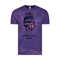 Cloud Purple American Stars, American Flag Patterned Mom Skull Vintage Tee - Bettercallsaul