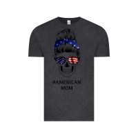 Vintage Black American Stars, American Flag Patterned Mom Skull Vintage Tee - Bettercallsaul