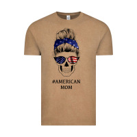 Vintage Coffee American Stars, American Flag Patterned Mom Skull Vintage Tee - Bettercallsaul