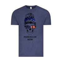 Vintage Denim American Stars, American Flag Patterned Mom Skull Vintage Tee - Bettercallsaul