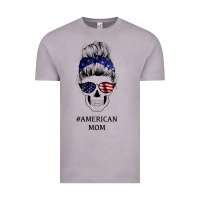 Vintage Zinc American Stars, American Flag Patterned Mom Skull Vintage Tee - Bettercallsaul