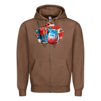 Chestnut Red white and blue slushy cocktail Zipper Hoodie - FaDigitalArtStudio