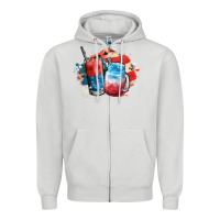 Dove Grey Red white and blue slushy cocktail Zipper Hoodie - FaDigitalArtStudio