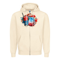 Sandshell Red white and blue slushy cocktail Zipper Hoodie - FaDigitalArtStudio