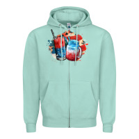 Seafoam Red white and blue slushy cocktail Zipper Hoodie - FaDigitalArtStudio