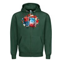 Sports Green Red white and blue slushy cocktail Zipper Hoodie - FaDigitalArtStudio