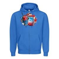 True Royal Red white and blue slushy cocktail Zipper Hoodie - FaDigitalArtStudio