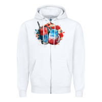 White Red white and blue slushy cocktail Zipper Hoodie - FaDigitalArtStudio