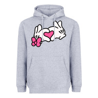 Heather Grey Minnie Mouse Heavyweight Hoodie - CowhideDigitalArt