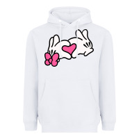 White Minnie Mouse Heavyweight Hoodie - CowhideDigitalArt