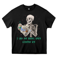 Black i like my books spicy and coffee icy Heavy Core Tee - MaliasSmallBusiness